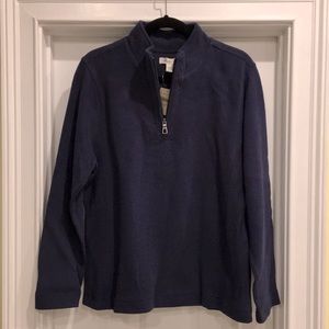 Coldwater Creek 1/2 zip navy sweatshirt Med NWT